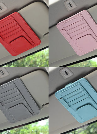 Car Sun Visor Organizer Multi-Pocket Business Card Storage Management