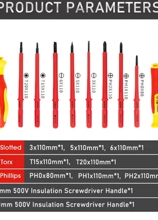 Interchangeable Blade VDE Insulated Screwdriver Set with