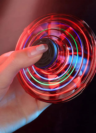 NEW LED Flying UFO Spinner Fingertip, Upgrade Flight Helicopter Gyro