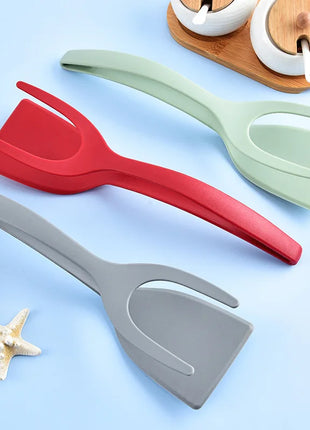 Shovel Clip Silicone Grip Flip Tongs Egg Steak Spatula Tongs Clamp