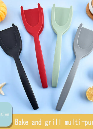 Shovel Clip Silicone Grip Flip Tongs Egg Steak Spatula Tongs Clamp