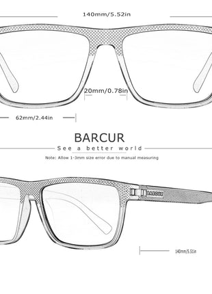 BARCUR Men Polarized Sunclasses TR90 Light Weight Fishing Travel Sun