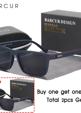 BARCUR Men Polarized Sunclasses TR90 Light Weight Fishing Travel Sun