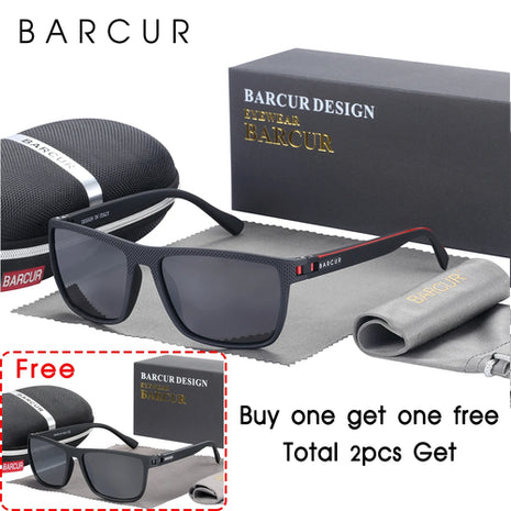 BARCUR Men Polarized Sunclasses TR90 Light Weight Fishing Travel Sun