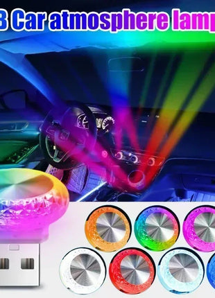 1 Pc RGB Car USB Ambient Light Mini LED Decorative Atmosphere Lamps