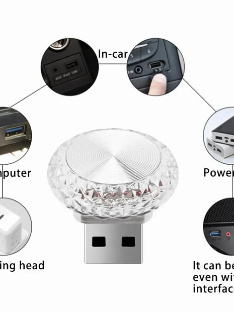 1 Pc RGB Car USB Ambient Light Mini LED Decorative Atmosphere Lamps