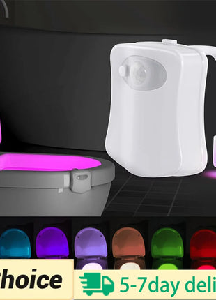 Motion Sensor Light Wireless LED Night Light RGB 8colors Lamp Toilet