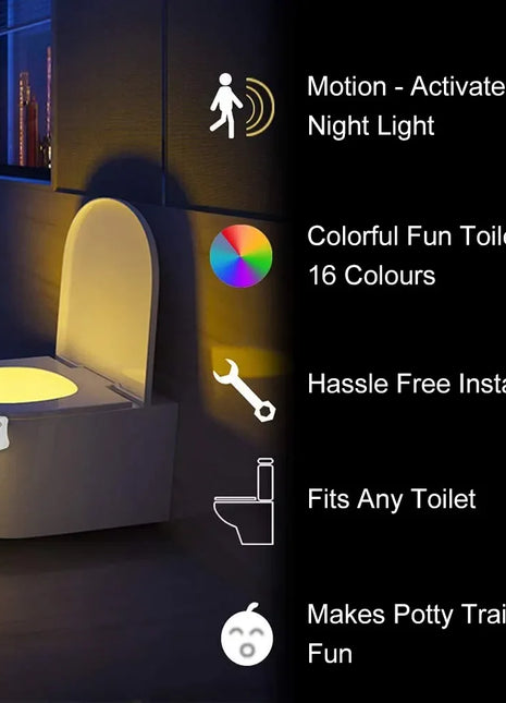 Motion Sensor Light Wireless LED Night Light RGB 8colors Lamp Toilet