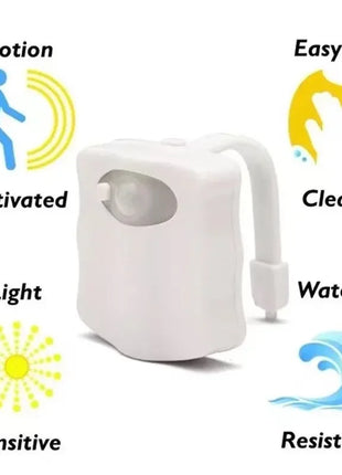 Motion Sensor Light Wireless LED Night Light RGB 8colors Lamp Toilet