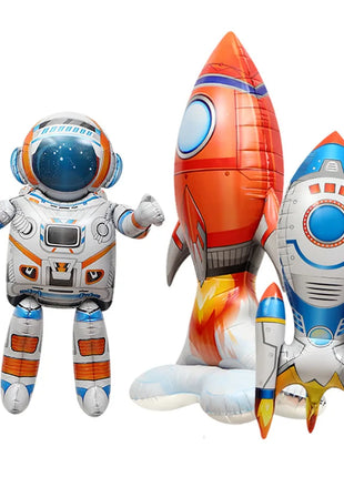 1pc Rocket Astronaut Standing Ballons Spaceman Helium Balloons Out Of