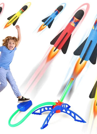 Kids Toy Rocket Launcher Foot Pump Soaring Rocket Toys Child Foam