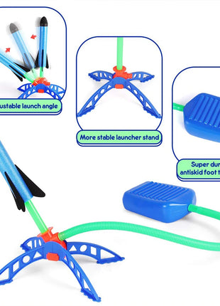 Kids Toy Rocket Launcher Foot Pump Soaring Rocket Toys Child Foam