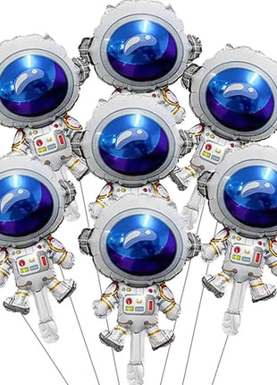 7pcs Outer Space Theme Foil Balloons Astronaut Rockets Balloon Helium