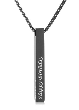 Custom Stainless Steel Personalized Engraved Bar Necklace For Women