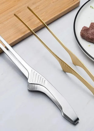 Stainless Steel Precision Kitchen Tongs Tweezers Non-slip Heat