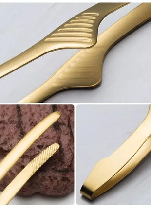 Stainless Steel Precision Kitchen Tongs Tweezers Non-slip Heat