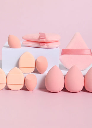 12-Piece All-Purpose Makeup Sponge Set, Made of 3 Loose Powder Puffs,