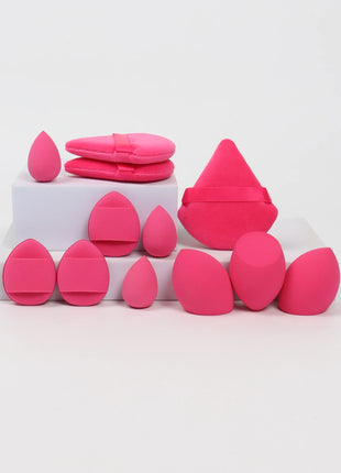 12-Piece All-Purpose Makeup Sponge Set, Made of 3 Loose Powder Puffs,