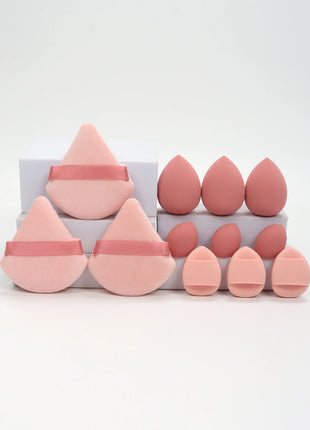 12-Piece All-Purpose Makeup Sponge Set, Made of 3 Loose Powder Puffs,
