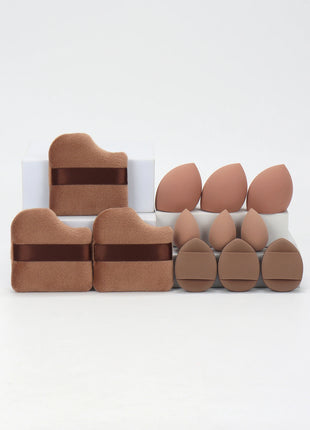 12-Piece All-Purpose Makeup Sponge Set, Made of 3 Loose Powder Puffs,