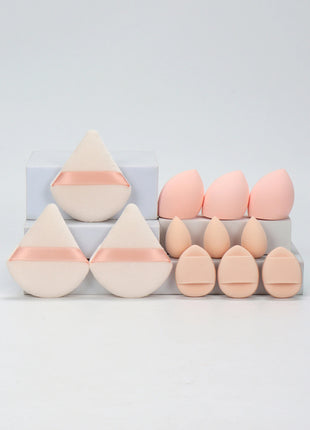 12-Piece All-Purpose Makeup Sponge Set, Made of 3 Loose Powder Puffs,