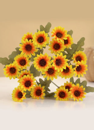 21 Heads Artificialflower Autumn Silk Daisy Bouquet Decor Vase Home