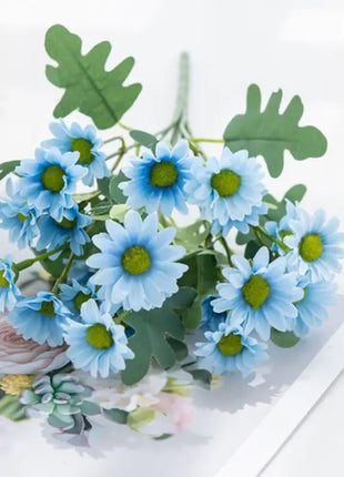 21 Heads Artificialflower Autumn Silk Daisy Bouquet Decor Vase Home