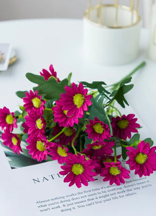 21 Heads Artificialflower Autumn Silk Daisy Bouquet Decor Vase Home