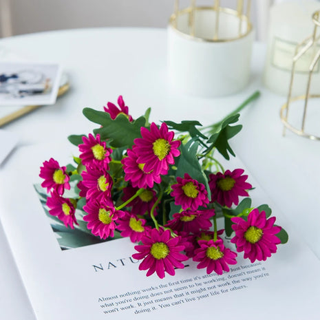 21 Heads Artificialflower Autumn Silk Daisy Bouquet Decor Vase Home