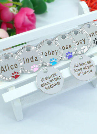Cute Cat Tag Small Dog ID Tags Free Engraved Name Cats Kitten Name Tag