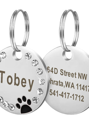 Cute Cat Tag Small Dog ID Tags Free Engraved Name Cats Kitten Name Tag