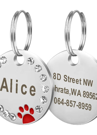 Cute Cat Tag Small Dog ID Tags Free Engraved Name Cats Kitten Name Tag