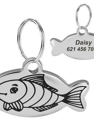 Cute Cat Tag Small Dog ID Tags Free Engraved Name Cats Kitten Name Tag