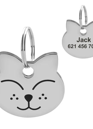 Cute Cat Tag Small Dog ID Tags Free Engraved Name Cats Kitten Name Tag