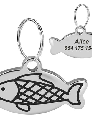 Cute Cat Tag Small Dog ID Tags Free Engraved Name Cats Kitten Name Tag
