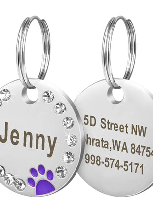 Cute Cat Tag Small Dog ID Tags Free Engraved Name Cats Kitten Name Tag