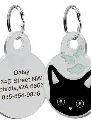 Cute Cat Tag Small Dog ID Tags Free Engraved Name Cats Kitten Name Tag