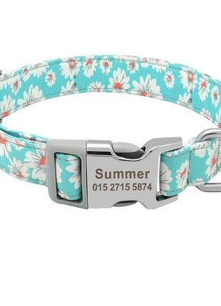 Customized Printed Pet Collar Nylon Dog Collar Personalized Free