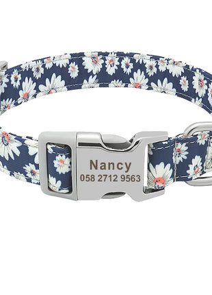 Customized Printed Pet Collar Nylon Dog Collar Personalized Free