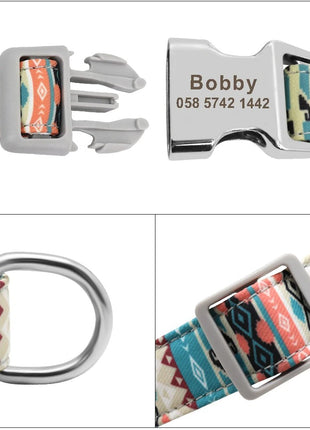 Customized Printed Pet Collar Nylon Dog Collar Personalized Free