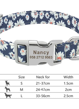 Customized Printed Pet Collar Nylon Dog Collar Personalized Free