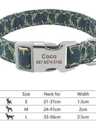 Customized Printed Pet Collar Nylon Dog Collar Personalized Free