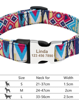 Customized Printed Pet Collar Nylon Dog Collar Personalized Free