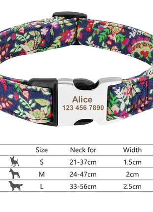 Customized Printed Pet Collar Nylon Dog Collar Personalized Free