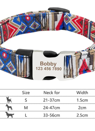 Customized Printed Pet Collar Nylon Dog Collar Personalized Free