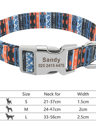 Customized Printed Pet Collar Nylon Dog Collar Personalized Free