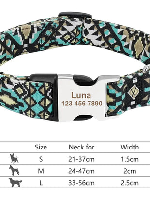 Customized Printed Pet Collar Nylon Dog Collar Personalized Free