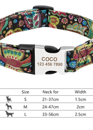 Customized Printed Pet Collar Nylon Dog Collar Personalized Free