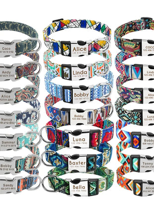Personalized Nylon Dog Collar Customized Pet Collar Engraved ID Tag