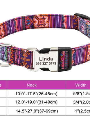 Personalized Nylon Dog Collar Customized Pet Collar Engraved ID Tag